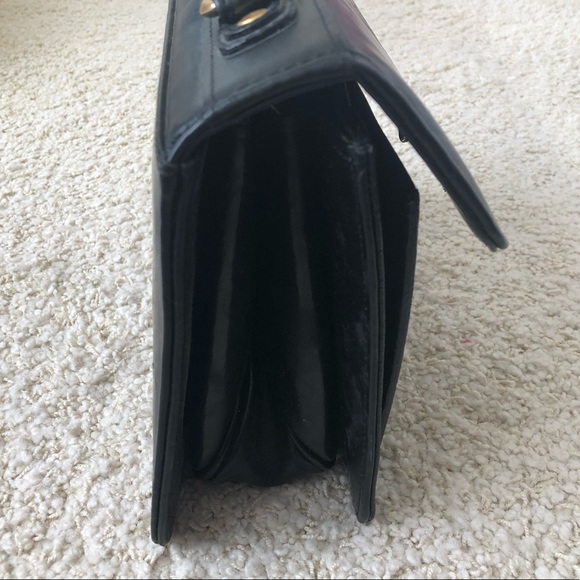 NEW Vintage BELLE-ROSE Top Handle Black Messenger Purse Briefcase Multi pocket - Picture 5 of 16